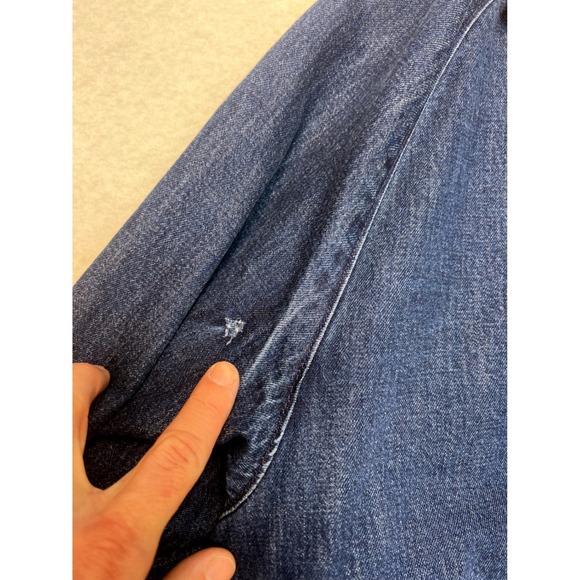 Polo Ralph Lauren Denim Barn Jacket XL Blue Plaid Flannel Lined Corduroy Collar - Picture 5 of 16